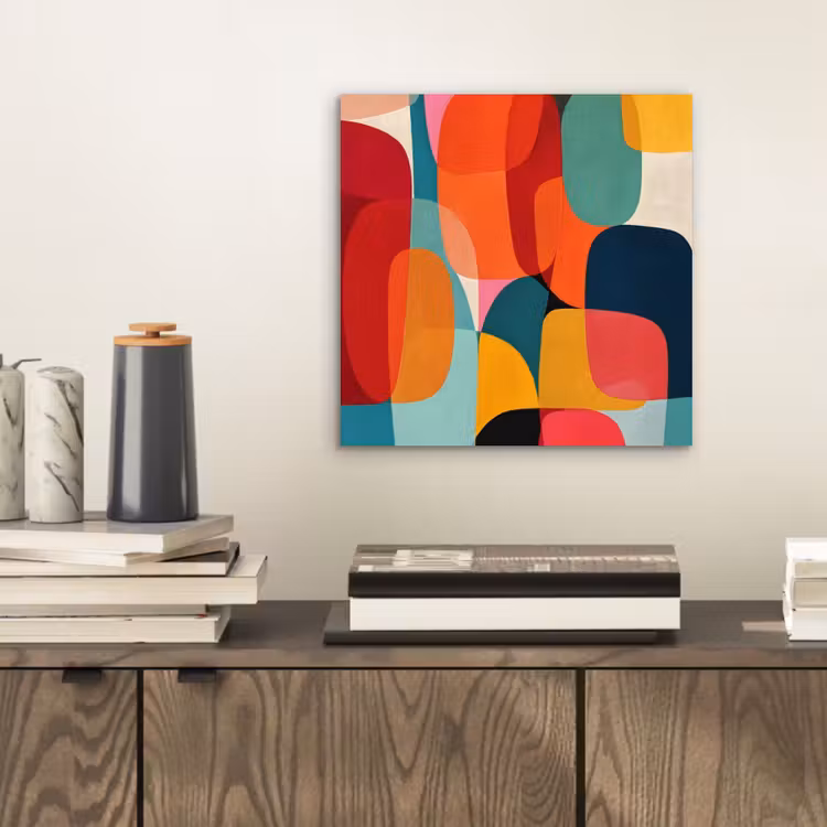 Vormen - Kleurrijk - Abstract - Vlakken aluminium wit klein -sfeer1