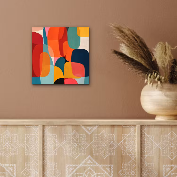 Vormen - Kleurrijk - Abstract - Vlakken aluminium wit klein -sfeer4