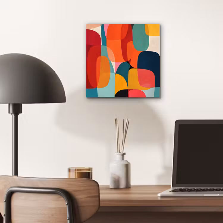 Vormen - Kleurrijk - Abstract - Vlakken aluminium wit klein -sfeer5