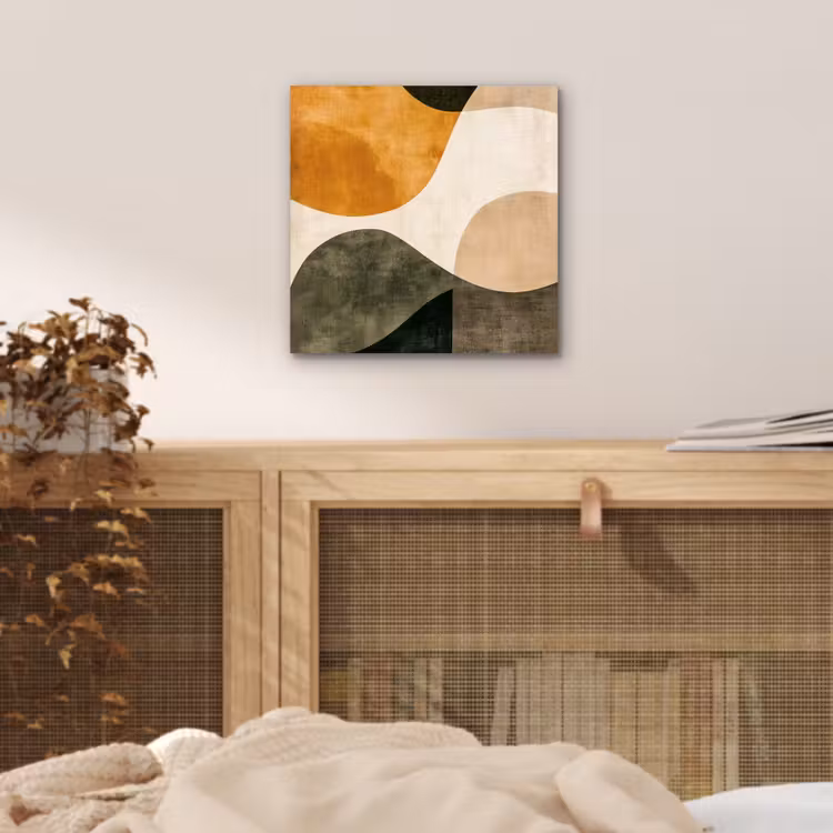 Vormen - Okergeel - Abstract aluminium wit klein -sfeer3