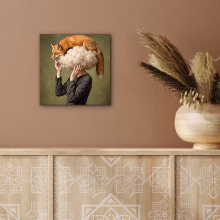 Vos - Surrealistisch - Groen aluminium wit klein -sfeer4