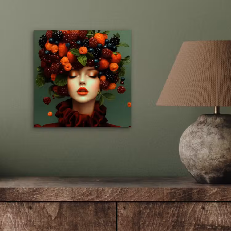Vrouw - Aardbeien - Frambozen - Bramen - Bessen aluminium wit klein -sfeer2