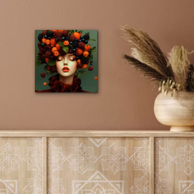 Vrouw - Aardbeien - Frambozen - Bramen - Bessen aluminium wit klein -sfeer4