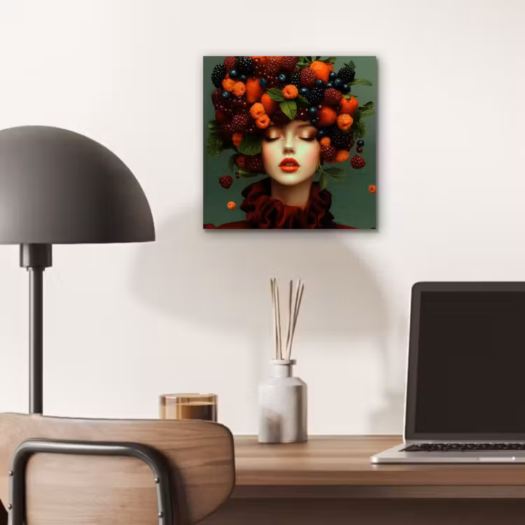 Vrouw - Aardbeien - Frambozen - Bramen - Bessen aluminium wit klein -sfeer5