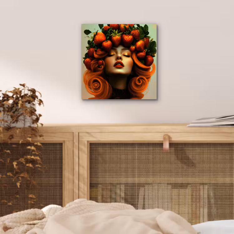 Vrouw - Aardbeien - Kroon aluminium wit klein -sfeer3