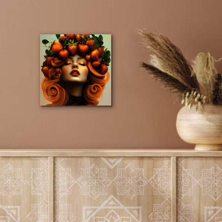 Vrouw - Aardbeien - Kroon aluminium wit klein -sfeer4