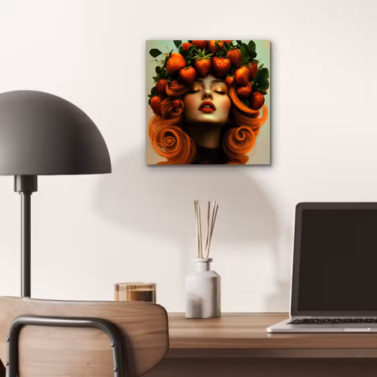 Vrouw - Aardbeien - Kroon aluminium wit klein -sfeer5