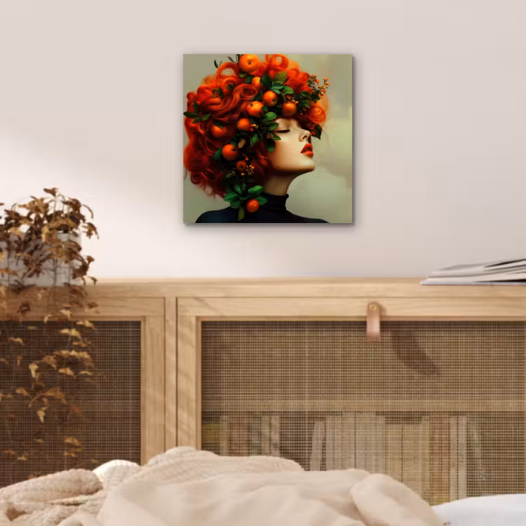Vrouw - Appels - Rood - Bladeren aluminium wit klein -sfeer3