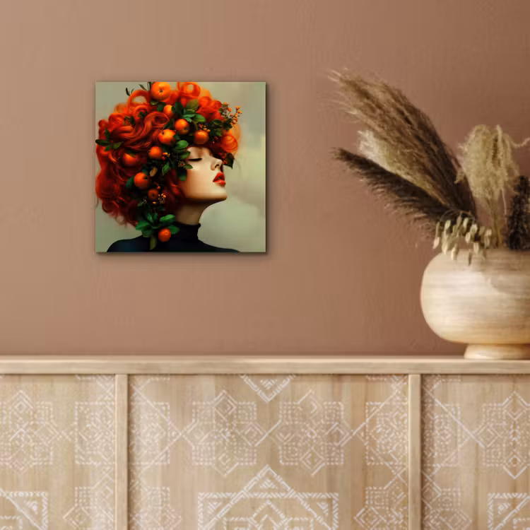 Vrouw - Appels - Rood - Bladeren aluminium wit klein -sfeer4