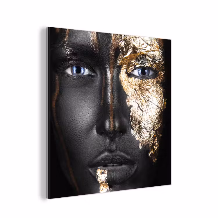 Vrouw - Bladgoud - Zwart - Goud - Luxe aluminium wit klein -3d