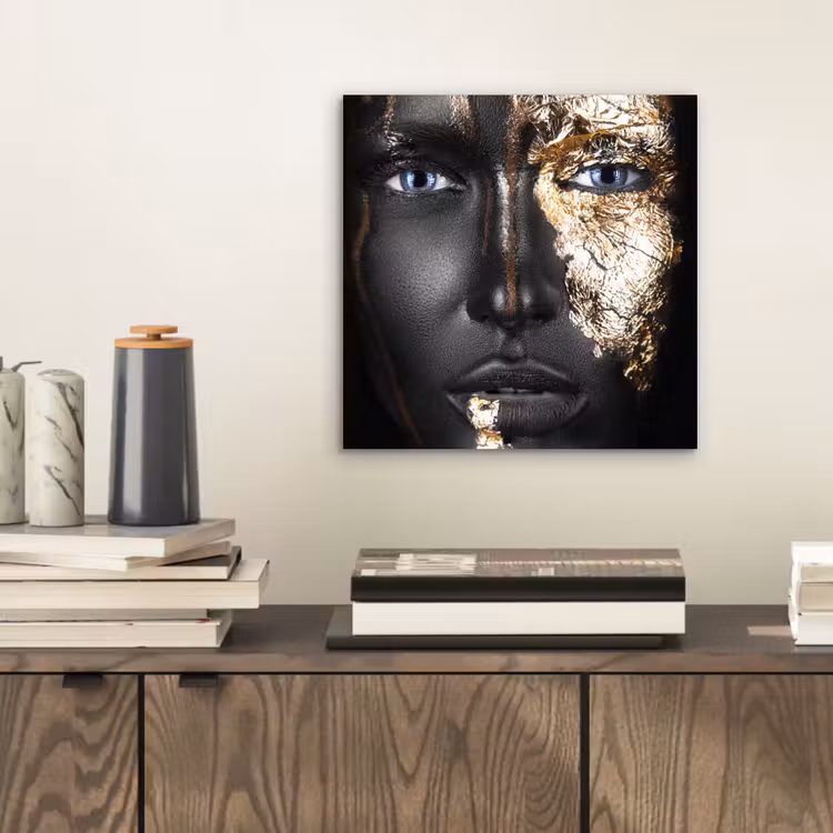 Vrouw - Bladgoud - Zwart - Goud - Luxe aluminium wit klein -sfeer1