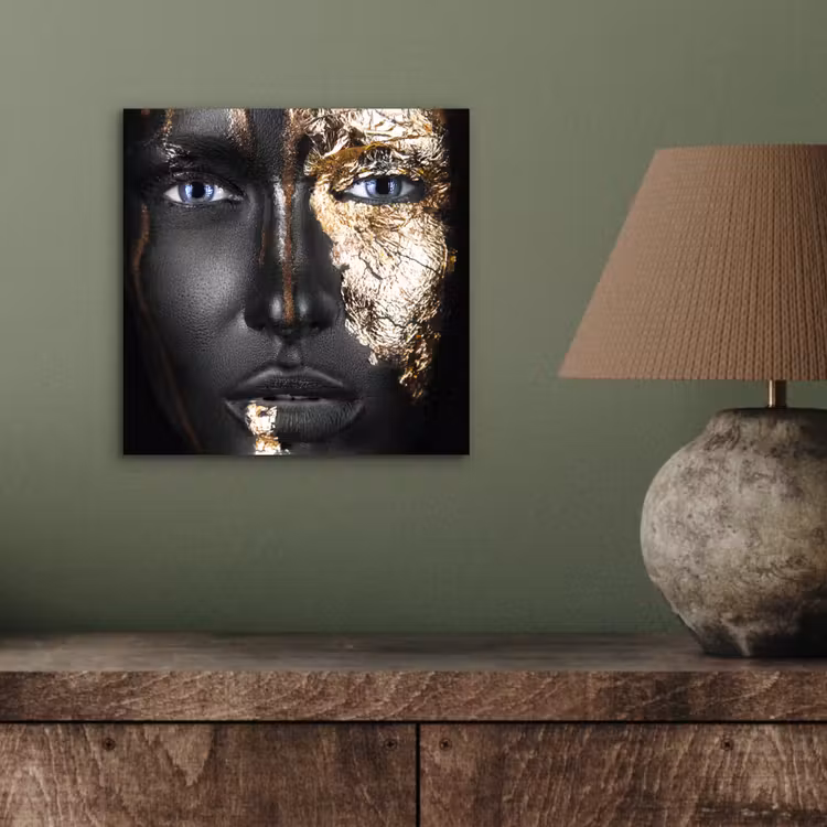 Vrouw - Bladgoud - Zwart - Goud - Luxe aluminium wit klein -sfeer2