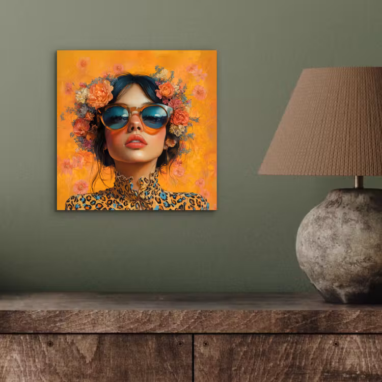 Vrouw - Bloemen - Aesthetic - Oranje aluminium wit klein -sfeer2