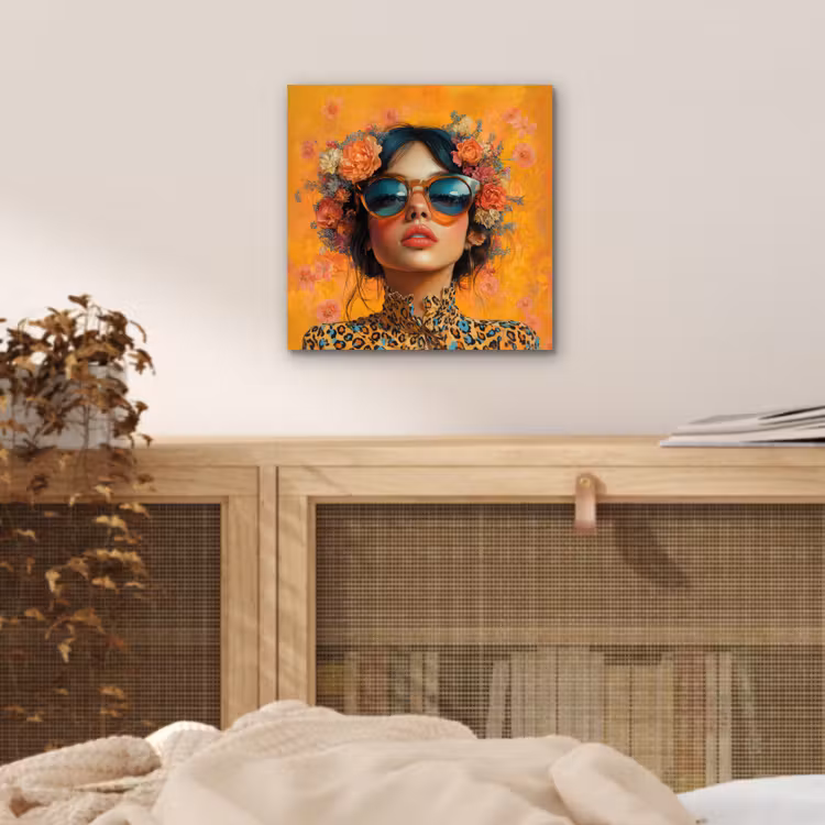 Vrouw - Bloemen - Aesthetic - Oranje aluminium wit klein -sfeer3