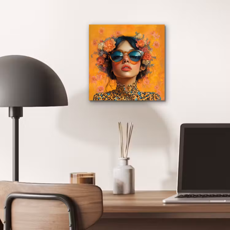 Vrouw - Bloemen - Aesthetic - Oranje aluminium wit klein -sfeer5