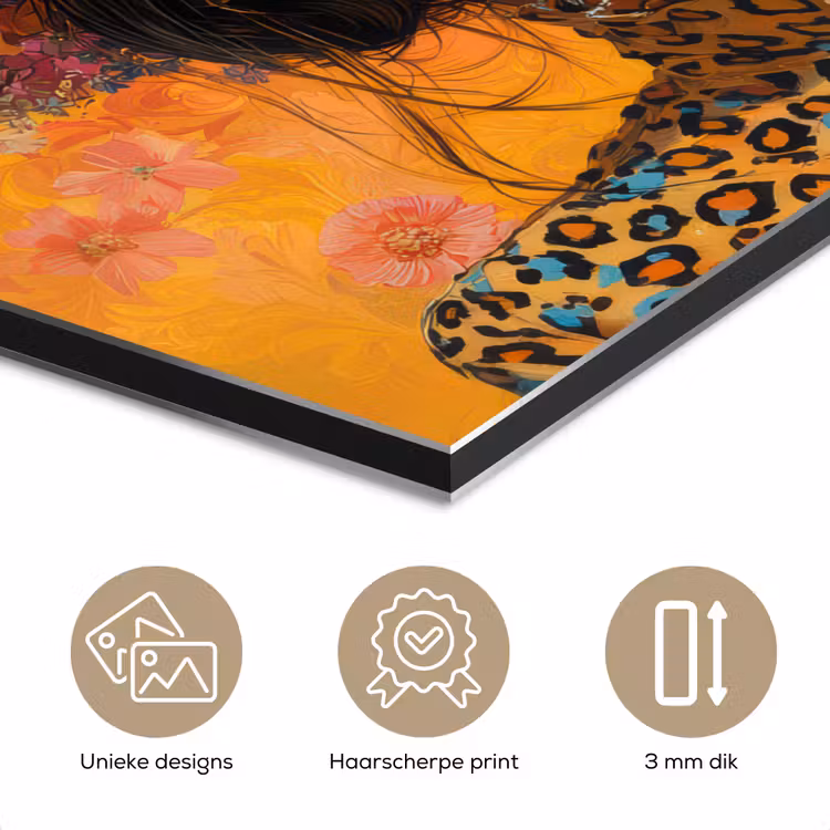 Vrouw - Bloemen - Aesthetic - Oranje aluminium wit klein -closeup_NL
