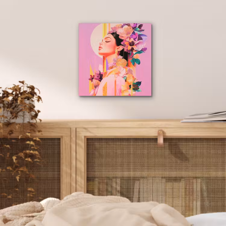 Vrouw - Bloemen - Paars - Abstract aluminium wit klein -sfeer3