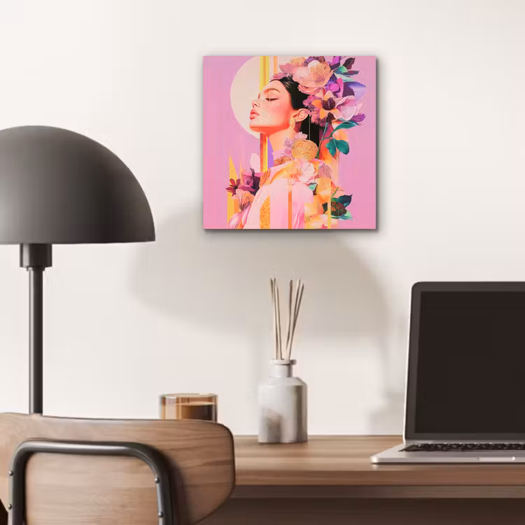 Vrouw - Bloemen - Paars - Abstract aluminium wit klein -sfeer5
