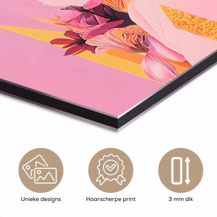 Vrouw - Bloemen - Paars - Abstract aluminium wit klein -closeup_NL