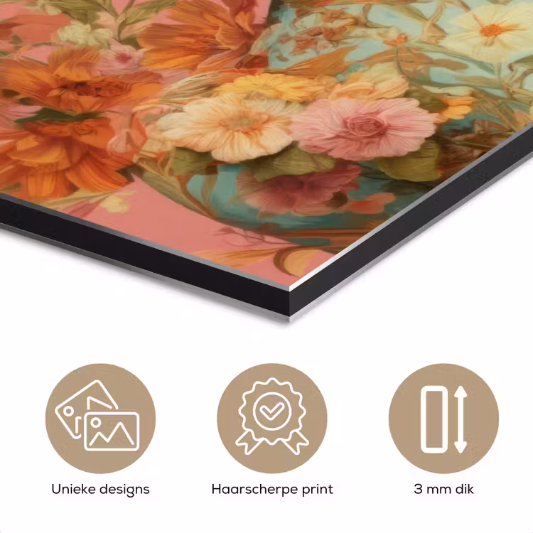 Vrouw - Bril - Roze - Bloemen aluminium wit klein -closeup_NL