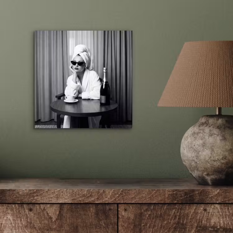 Vrouw - Bubbels - Zwart - Wit aluminium wit klein -sfeer2