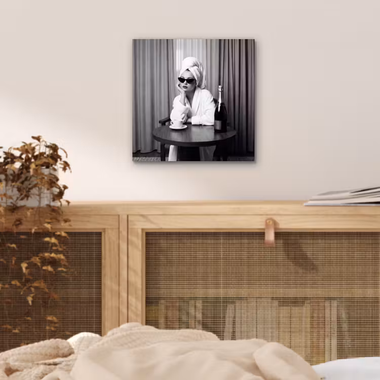 Vrouw - Bubbels - Zwart - Wit aluminium wit klein -sfeer3