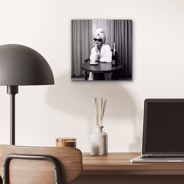 Vrouw - Bubbels - Zwart - Wit aluminium wit klein -sfeer5