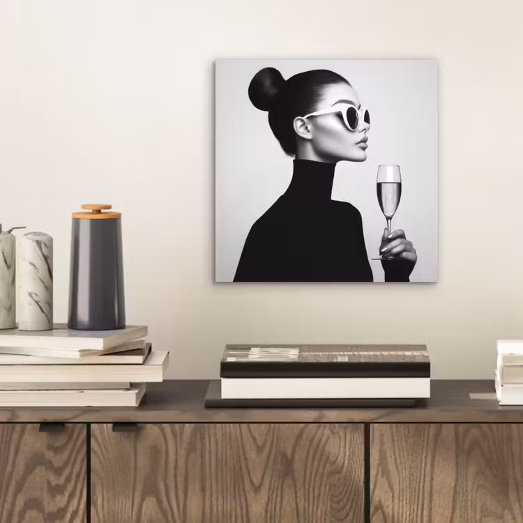 Vrouw - Champagne - Modern aluminium wit klein -sfeer1