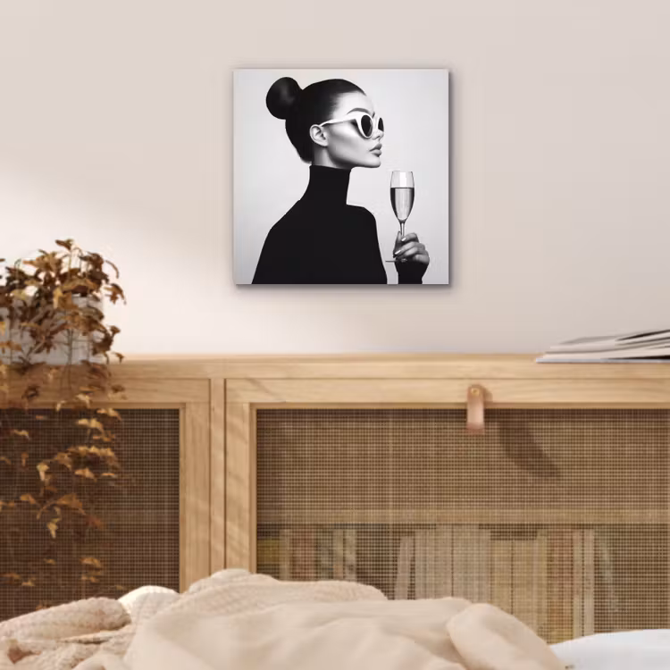 Vrouw - Champagne - Modern aluminium wit klein -sfeer3