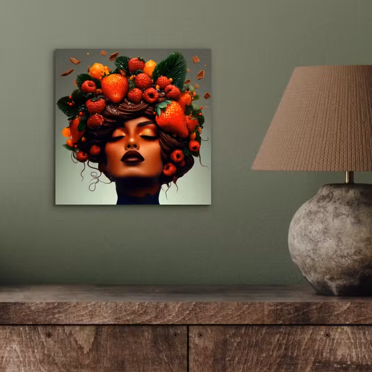 Vrouw - Chocolade - Frambozen - Aardbeien - Koekjes aluminium wit klein -sfeer2