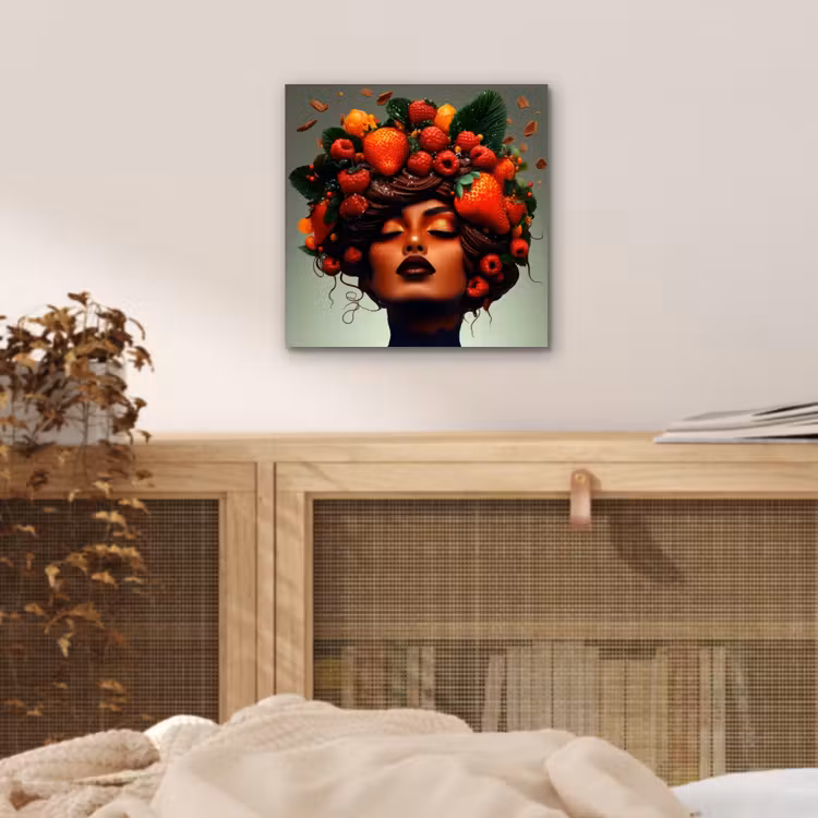 Vrouw - Chocolade - Frambozen - Aardbeien - Koekjes aluminium wit klein -sfeer3