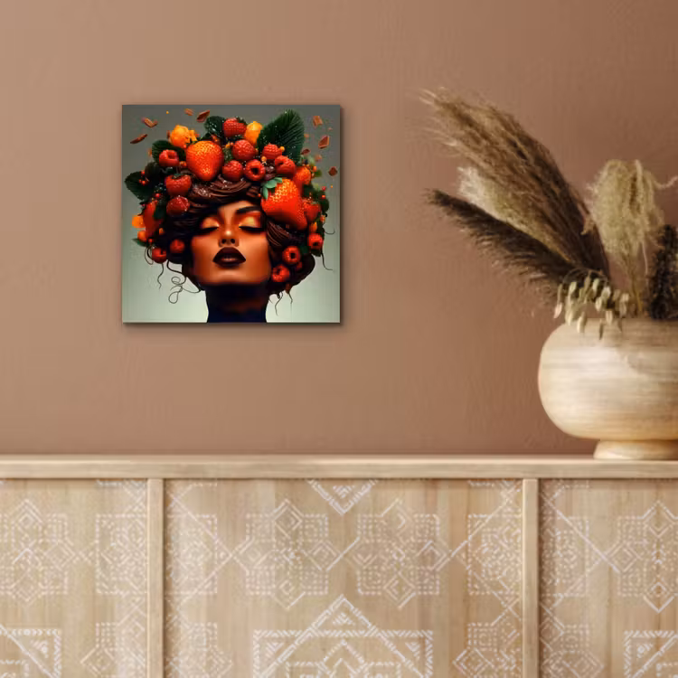 Vrouw - Chocolade - Frambozen - Aardbeien - Koekjes aluminium wit klein -sfeer4