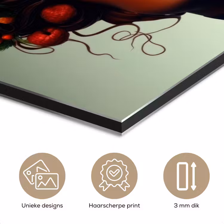 Vrouw - Chocolade - Frambozen - Aardbeien - Koekjes aluminium wit klein -closeup_NL