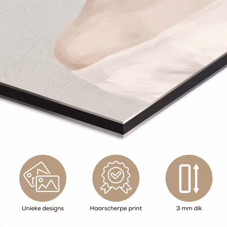Vrouw - Cirkels - Beige aluminium wit klein -closeup_NL