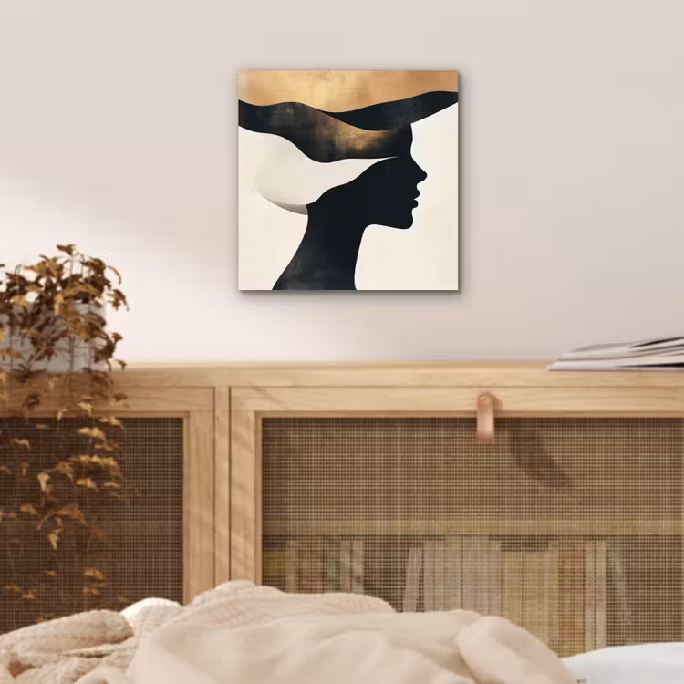 Vrouw - Golven - Zwart aluminium wit klein -sfeer3