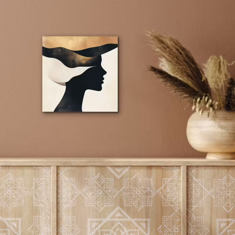 Vrouw - Golven - Zwart aluminium wit klein -sfeer4