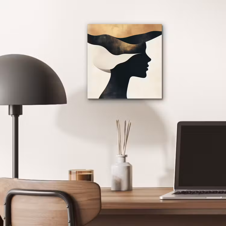 Vrouw - Golven - Zwart aluminium wit klein -sfeer5