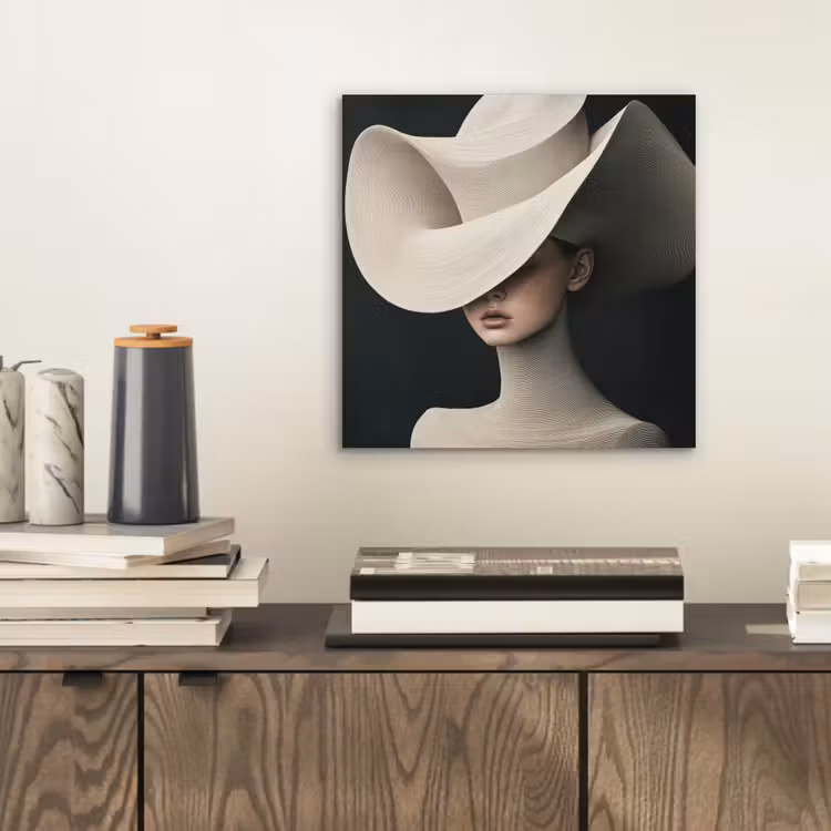 Vrouw - Golvende - Hoed aluminium wit klein -sfeer1