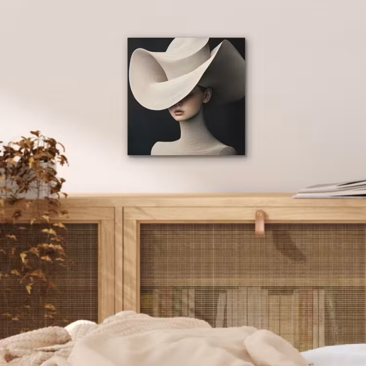 Vrouw - Golvende - Hoed aluminium wit klein -sfeer3