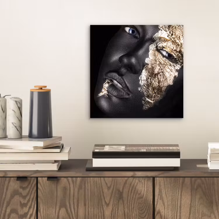 Vrouw - Goud - Zwart - Verf - Luxe aluminium wit klein -sfeer1