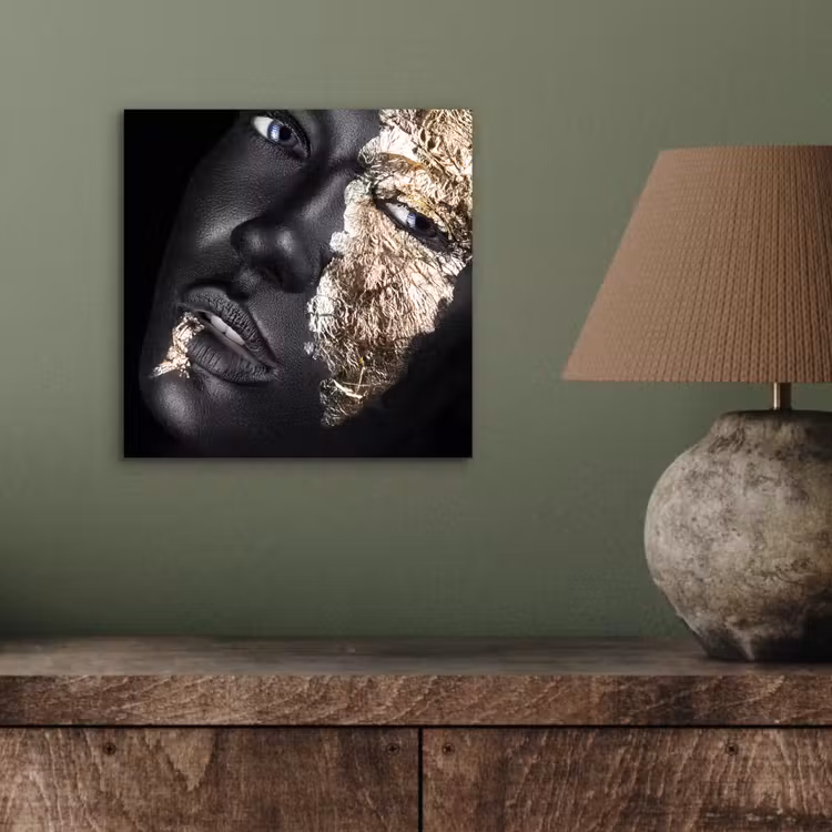Vrouw - Goud - Zwart - Verf - Luxe aluminium wit klein -sfeer2