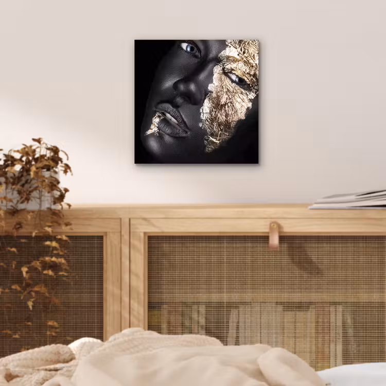 Vrouw - Goud - Zwart - Verf - Luxe aluminium wit klein -sfeer3
