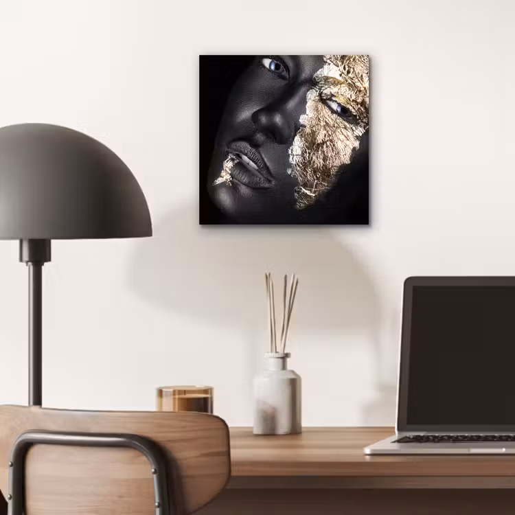 Vrouw - Goud - Zwart - Verf - Luxe aluminium wit klein -sfeer5