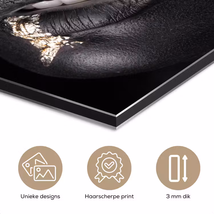 Vrouw - Goud - Zwart - Verf - Luxe aluminium wit klein -closeup_NL