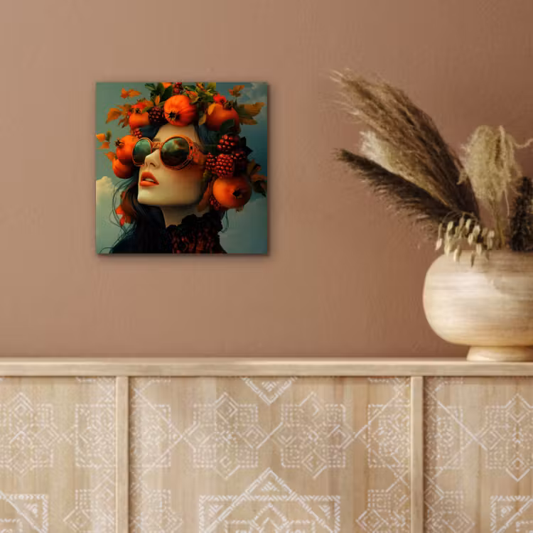 Vrouw - Granaatappel - Herfst - Zonnebril aluminium wit klein -sfeer4