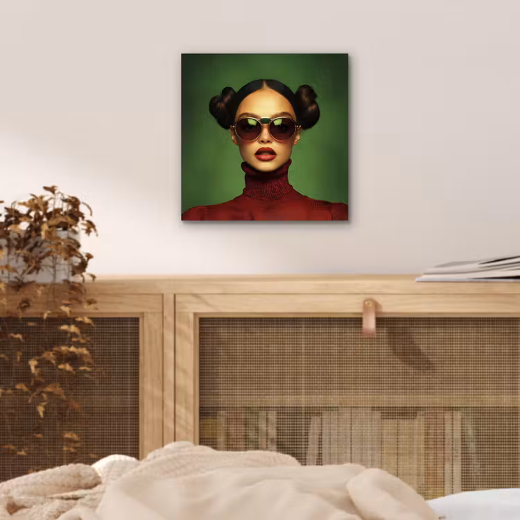 Vrouw - Groen - Bril - Aesthetic - Modern aluminium wit klein -sfeer3