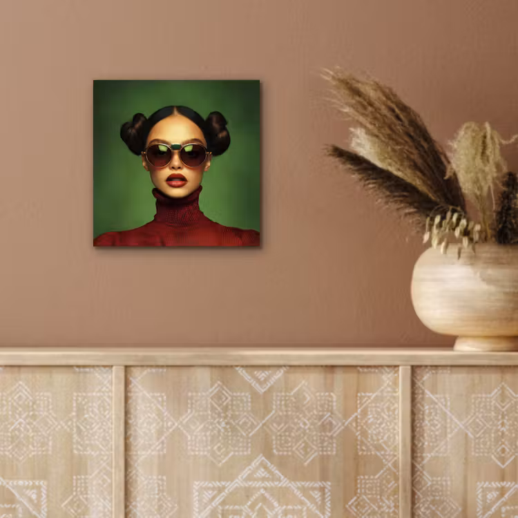Vrouw - Groen - Bril - Aesthetic - Modern aluminium wit klein -sfeer4