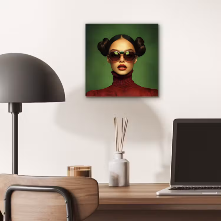 Vrouw - Groen - Bril - Aesthetic - Modern aluminium wit klein -sfeer5