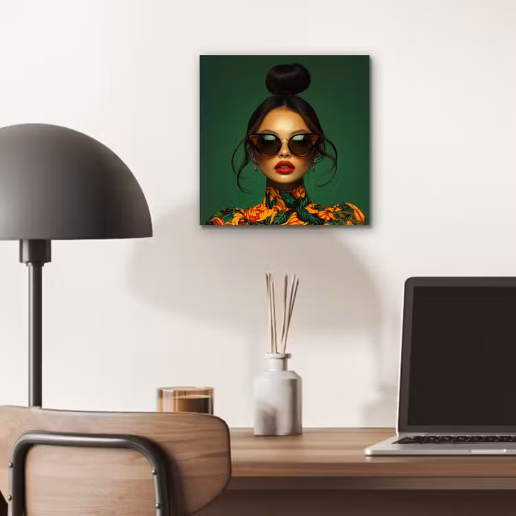 Vrouw - Groen - Modern - Bril - Abstract aluminium wit klein -sfeer5