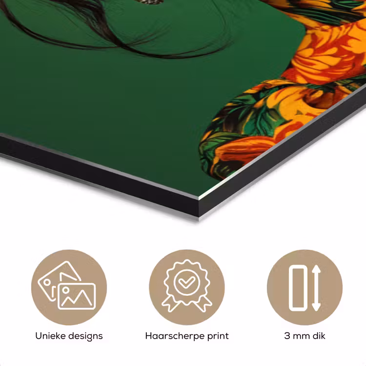 Vrouw - Groen - Modern - Bril - Abstract aluminium wit klein -closeup_NL